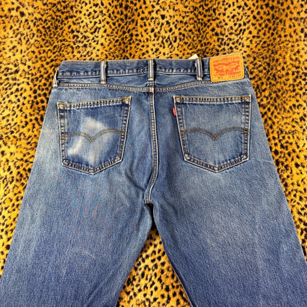 Levis 505 Regular Fit Straight Leg Jeans Mens 38x29 Blue Denim 00505-0216